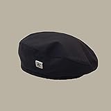 AMZOLNE Boina Francesa para Mujer pintora de Primavera y Verano Estilo Retro Vendedor de periódicos Gorra Plana-Negro_M (56-58cm)