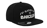 Gorra con visera plana bordada, unisex, con texto en inglés 'I Rather Be in Barcelona City Travel España'