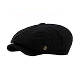 Ajustable Gorras Newsboy Hombre Mujer Unisexo Estilo Retro Monocromático Hatteras Negro