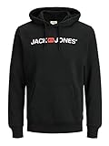 Jack & Jones Jjecorp Logo Sweat Hood Noos Capucha, Negro (Black Detail:Reg Fit), Large para Hombre