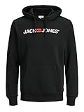 Jack & Jones Jjecorp Logo Sweat Hood Noos Capucha, Negro (Black Detail:Reg Fit), Large para Hombre