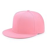 Gorras de béisbol de Talla Grande para Hombre, Gorra Ajustada de Hip Hop con Pico Plano para Adultos, Gorra Snapback de Gran tamaño para Hombres y Mujeres -Pink colour-4-55cm