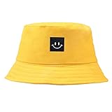 Patrón del Sombrero Bordado Cubo Cuadrado Cap Smiley Unisex Algodón Pescador Sombrero De Sol Al Aire Libre Plegable Gorra Plana para Las Mujeres De Los Hombres