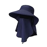 QOXEFPJZ Sombrero Sombrero al Aire Libre Sombrero de Verano con Sombrero de Sol de Verano Sombrero de Cuello protección Insecto y Gorro de Pesca UV Sombrero de Pescador de ala Grande
