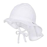 Sterntaler Sombrero unisex con cintas y protector de cuello, Edad: de 12-18 meses, Tamaño: 49, Blanco