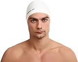 Speedo Plain Flat Gorro de Natación, Unisex, Blanco, Talla única