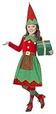 Smiffys-39104S Disfraz Infantil de ayudanta de Papá Noel, con Vestido y Gorro, Color Rojo y Verde, S-Edad 4-6 años (Smiffy'S 39104S)