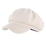 Gisdanchz Invierno Gorra Lana Sombrero De Vendedor De Periódicos Moda Casual Ajustable Deporte Vintage Gorras Visera Plana Baratas Boinas Gorras De Mujer Verano Boina Lana Newsboy Hat Beige