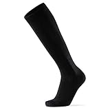 Calcetines de Compresión de Algodón Orgánico, Hombre y Mujer, para Deporte, Running, Varices, Recuperación, Embarazo, Circulación Sanguínea, Vuelos, Trombosis, Enfermeras, Médicos, 1 y 3 Pares (Negro, EU 43-47)