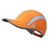 GADIEMENSS Reflective Foldable Running Cap Quick Drying Outdoor Sports Hat 40+ UPF Inhibit UV Mesh Race Performance Water Repellency Baseball Cap Adjustable Orange