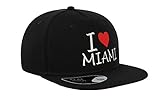 I Love Miami City Travel Florida USA Gorra de visera plana bordada unisex Snapback transpirable gorra de béisbol gorra completa cómoda al aire libre