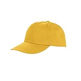 Result - Gorra Unisex Modelo Core Houston 5 Paneles imprimible - Verano/Playa (Talla Única) (Amarillo)