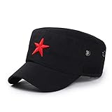 Gorra de Beisbol Nuevo Bordado De Estrella Roja Hombres Sombrero De Ejército Mujer Gorra De Béisbol Informal Nuevos Sombreros Ajustables Negro