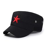 Gorra de Beisbol Nuevo Bordado De Estrella Roja Hombres Sombrero De Ejército Mujer Gorra De Béisbol Informal Nuevos Sombreros Ajustables Negro