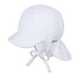 Sterntaler Gorro con visera y protector de cuello, Con cintas, Edad: 2-4 años, Tamaño: 53, Blanco