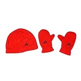 adidas Juego de gorro y guantes para bebé del AC Milan, color rojo, tallas