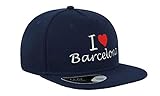 Gorra con visera plana bordada con texto en inglés 'I Love Barcelona City Travel España' unisex Snapback transpirable gorra de béisbol gorra completa cómoda al aire libre