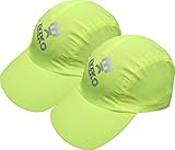 EKEKO Pack 2 UD Gorra de Running BULLETMAN, Tejido Transpirable, con Ajuste Trasero Regulable, Tennis, Running y Deportes en General. (Amarilla)