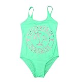 YWLINK BañAdor De Una Pieza para NiñA Traje De BañO Casual Transpirable De ProteccióN Solar De Playa Bikini Regalo De Verano(Verde,11-12 años)