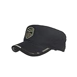 Gorras De Hombre Sombreros Gorra Plana Ajustable Unisex Sombreros Militares Moda Ocio Casual Estilo Occidental Snapback Sombrero Negro