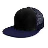 Gorra De Beisbol Gorra De Béisbol con Visera Recta Gorras Hombre Y Mujer Sombrero De Hip-Hop Moda Gorra De Malla De ala Plana Estilo Azul Marino