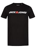 Jack & Jones Jjecorp Logo tee SS Crew Neck Noos Camiseta, Negro (Black Detail: Slim Fit), X-Small para Hombre