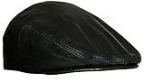 Infinity Leather Gorras Planas de Cuero Negro Suave para Hombres Ivy Beret Newsboy Gatsby Golf XL