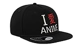 I Love Anime Otaku Otome bordado, visera plana unisex, gorra snapback, transpirable, gorra de béisbol, gorra completa Trucker cómoda para exterior Negro (ópalo). Talla única