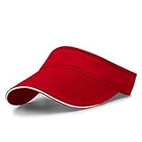 VSUSN Visera Sombrero para el Sol Anti-UV Visera de protección contra el Sol Gorra para Sol Protector, Rojo