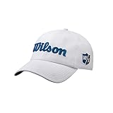 Wilson Hombre Gorra de golf, PRO TOUR, Poliéster, Blanco/Azul, Talla única, WGH7000056