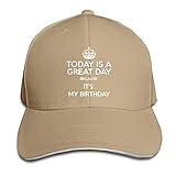 XCNGG Hoy es un Gran día Porque es mi cumpleaños Sombreros de papá Ajustables Gorra de Camionero Gorra de Visera para Exteriores Sandwich