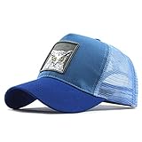 Moda Media Malla Transpirable Gorra Deportiva Unisex, Animal Embroidered Cómoda Tela Elástica Gorra De Béisbol De Velcro Ajustable Gorros Casuales Gorras De Béisbol De Hip Hop Caza Pesca (Azul)