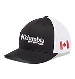 Columbia PFG - Gorra de Malla, Unisex Hombre, 1503971, Negro/Bandera de Canadá, S-M