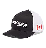 Columbia PFG - Gorra de Malla, Unisex Hombre, 1503971, Negro/Bandera de Canadá, S-M