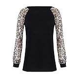 Moda Blusas para Mujer Casual O Cuello Leopardo Sudaderas Ropa en Oferta Camisetas Manga Larga Tops de Fiesta Camiseta Invierno de Mujer otoño riou