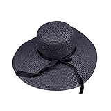 Verano de ala Ancha Sombreros de Paja Grandes Sombreros de Sol para Las Mujeres protección UV Floppy Beach Sombreros señoras Sombrero de Paja