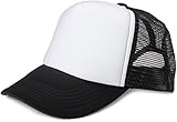 styleBREAKER Gorra de Malla de 5 Paneles, Gorra de Camionero, Gorra de béisbol, Ajustable, Unisex 04023007, Color:Blanco-Negro