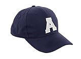 Gorra de béisbol infantil, diseño con letras A-Z, unisex, color azul marino multicolor a Regular