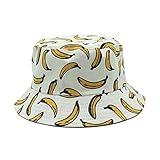 Sombrero del cubo de la impresión del plátano, sombreros del pescador del patrón de la fruta, sombrilla de la protección del sol del verano Gorra plegable reversible del hip-hop Desgaste de doble cara