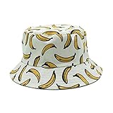 Sombrero del cubo de la impresión del plátano, sombreros del pescador del patrón de la fruta, sombrilla de la protección del sol del verano Gorra plegable reversible del hip-hop Desgaste de doble cara