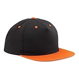 Beechfield - Gorra/Visera 2 Colores 5 Paneles Modelo Snapback Unisex Hombre/Mujer (Talla Única) (Negro/Naranja)