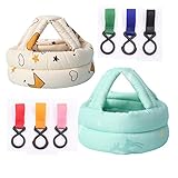 Xumier 8pcs Niños Casco de seguridad ajustable de algodón casco de bebé para golpes Niño Infantil Gorra Antigolpes gorra protector de cabeza bebe Cojín de protección + Gancho para cochecito de bebé