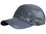 AIEOE - Gorra de Béisbol para Sol para Hombre Gorros Deportivos Transpirables para Verano Playa Beach Sombrero Secado Rápido Hombres para Montañismo Ciclismo - Gris