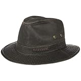 Stetson Sombrero vagabundo Traveller para Hombre - Sombrero Aventurero de algodón con protección UV 40+ - Sombrero de Exteriores Estilo Retro - Verano/Invierno - marrón XL (60-61 cm)