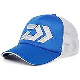 UKKD Gorras De Hombre Beisbol Tapa De Sol De Verano Templeable Malla De Malla De Malla Ventilación Ajustable Sun Hat Daiwa Masculino Masculino Pesca Al Aire Libre-Blue