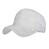 Gorra De Béisbol para Mujer Casual Rhinestone Cap Bling Diamond Basic Peaked Ca