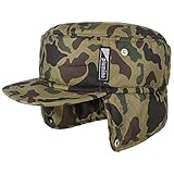 Lipodo Gorra Militar Camouflage con Orejeras Hombre - Protector de Orejas Invierno Visera, Orejeras, Forro otoño/Invierno - L (58-59 cm) Camuflaje