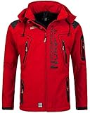 Geographical Norway Hombre de Tacto Suave Funciones Chaqueta para Exterior Impermeable - Rojo, S