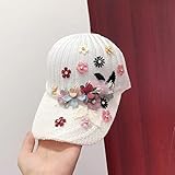 PKYGXZ Sombrero Hecho a Mano Gorra de béisbol Femenina Flor Simple Sombrero para el Sol Transpirable Gorra con Visera Informal de Todo fósforo Gorras Planas para Exteriores Visera cálida