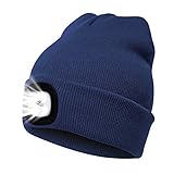 onehous Regalos Navidad Originales Gorras de Hombre, Regalos Amigo Invisible Gorro de Lana con luz LED Incorporada Ideal para Caza, Pesca, Trail, Lavable